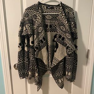 Open front skull sweater